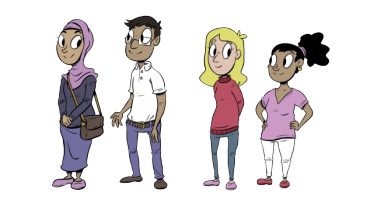 illustration av fyra föräldrar
